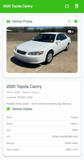 AItemizeIT Vehicles - Track your vehicles